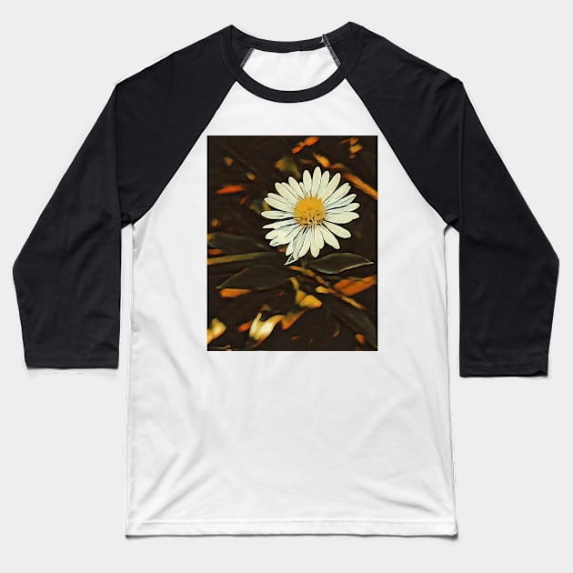 Tiny Daisy - Gold Baseball T-Shirt by Rebekah Slick